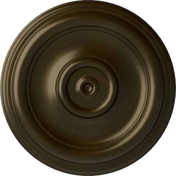Ekena Millwork Traditional Ceiling Medallion (Fits Canopies up to 2 3/4"), Hand-Painted Green Gold, 12"OD x 1"P CM12TRGGS - main